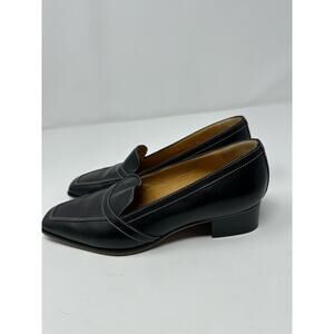 Vintage Torlasco Yoshinoya Women’s Made in Italy Black Square Toe Pump sz 37 (7)